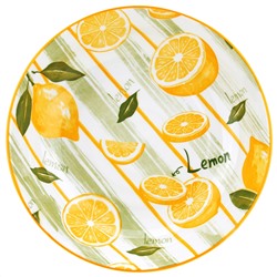 "Лимон" Тарелка глубокая фарфоровая д205мм h42мм, 700мл, с деколью, отводка (Китай)